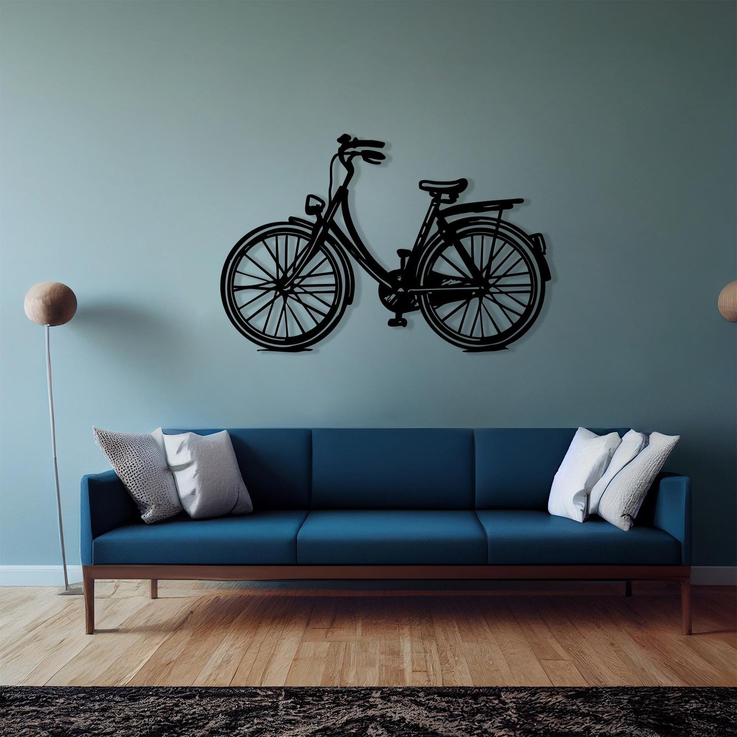 Bicycle Black Metal Wall Art: Minimalist Home Decor for Cyclists, Unique Birthday Gift