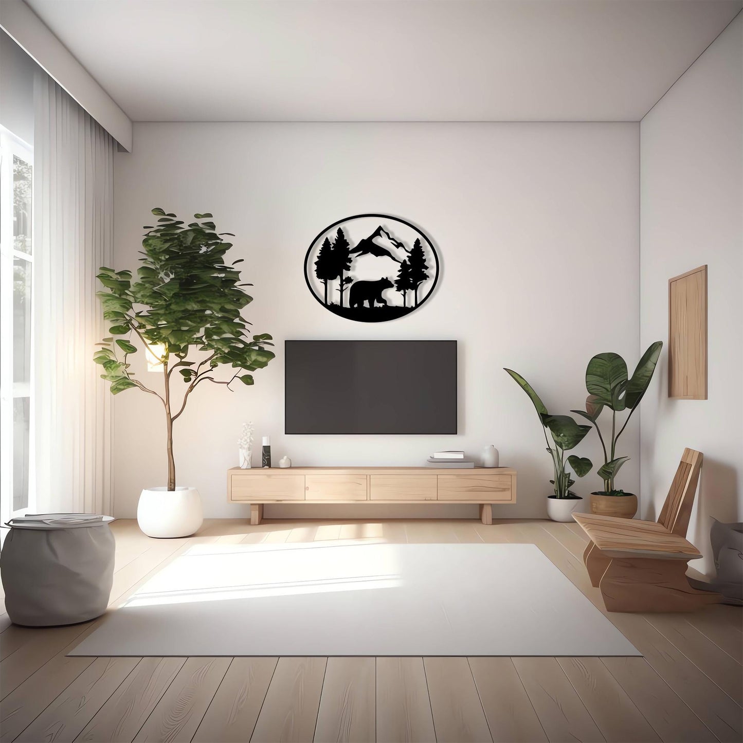 Bear Metal Wall Art: Rustic Cabin Decor, Wildlife Silhouette