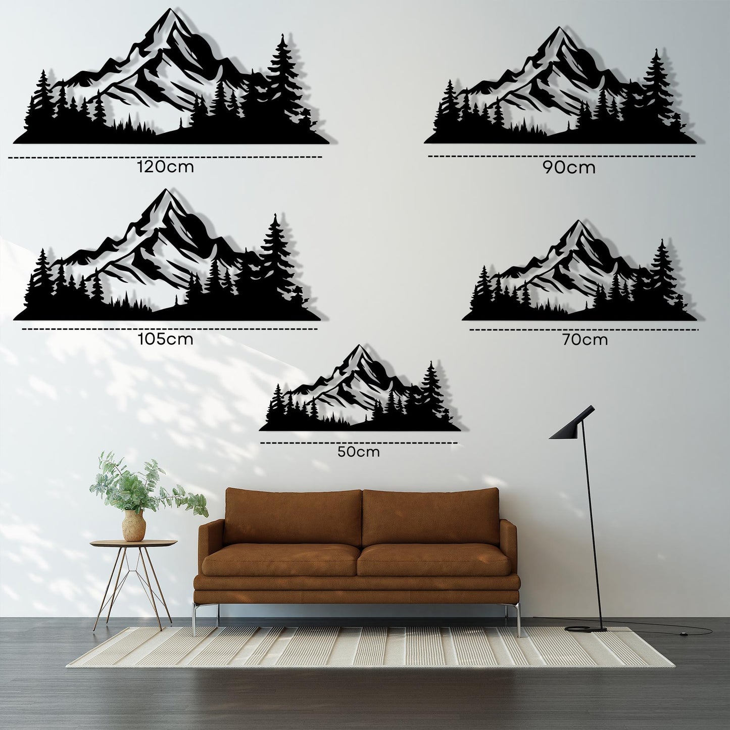 Black Mountain Metal Wall Art: Rustic Cabin Decor