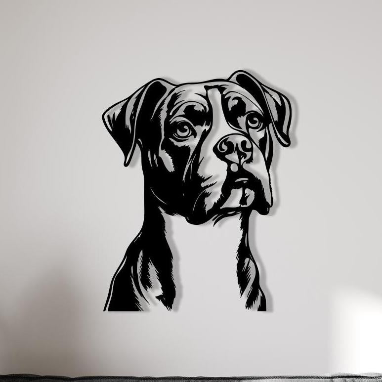 Boxer Dog Metal Wall Art: 3D Modern Hanging, Unique Bithday Gift