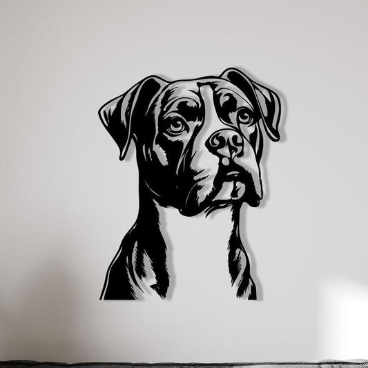 Boxer Dog Metal Wall Art: 3D Modern Hanging, Unique Bithday Gift