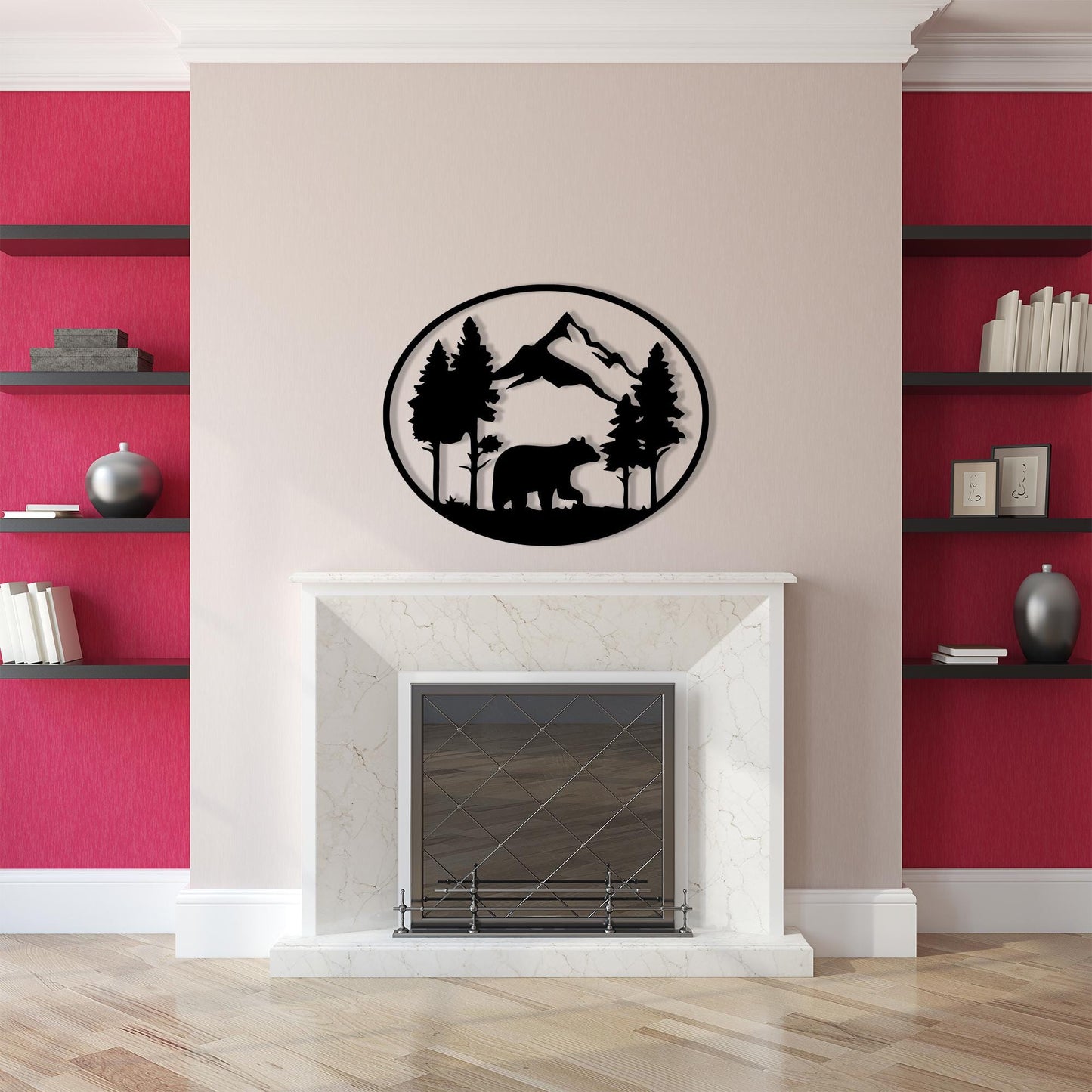 Bear Metal Wall Art: Rustic Cabin Decor, Wildlife Silhouette