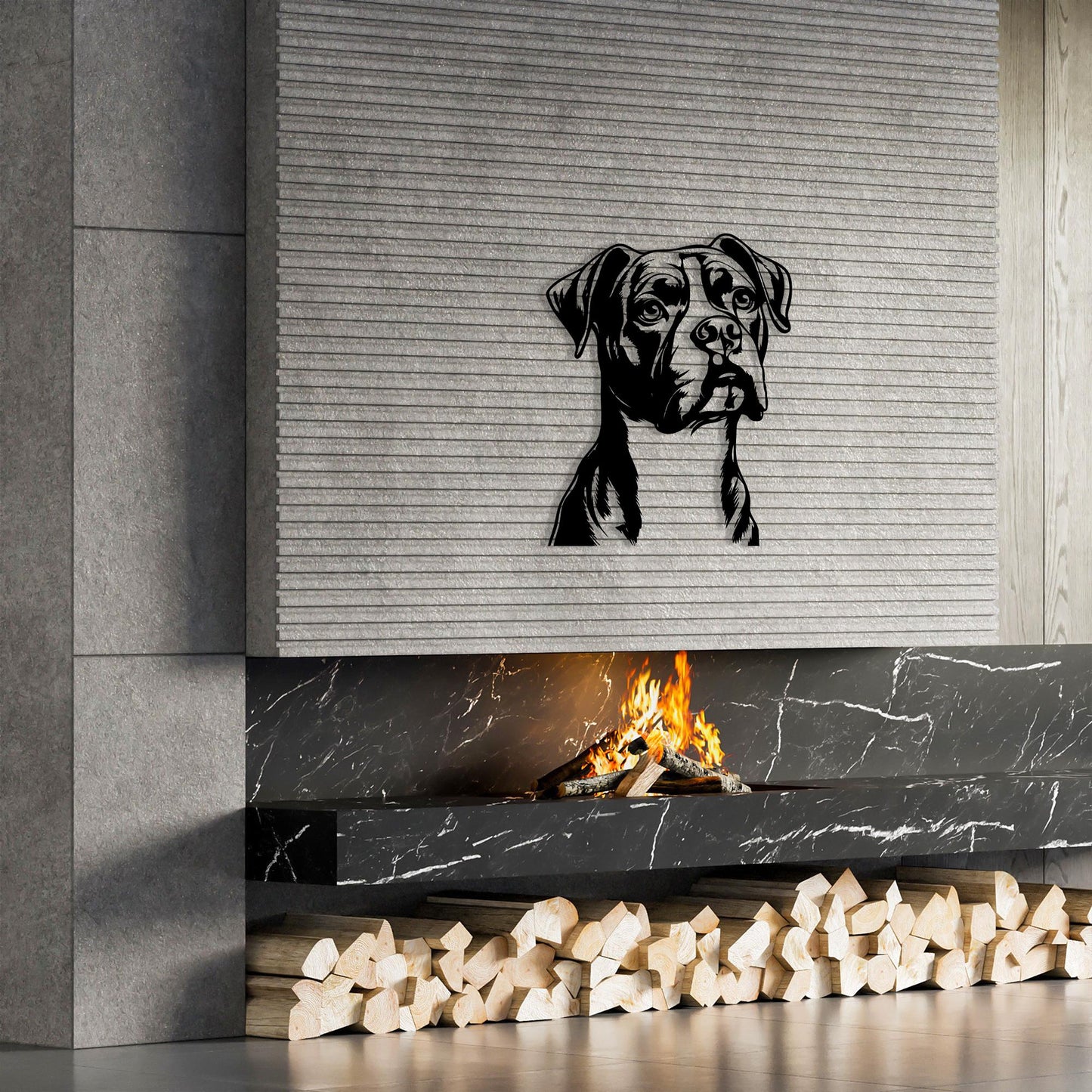 Boxer Dog Metal Wall Art: 3D Modern Hanging, Unique Bithday Gift