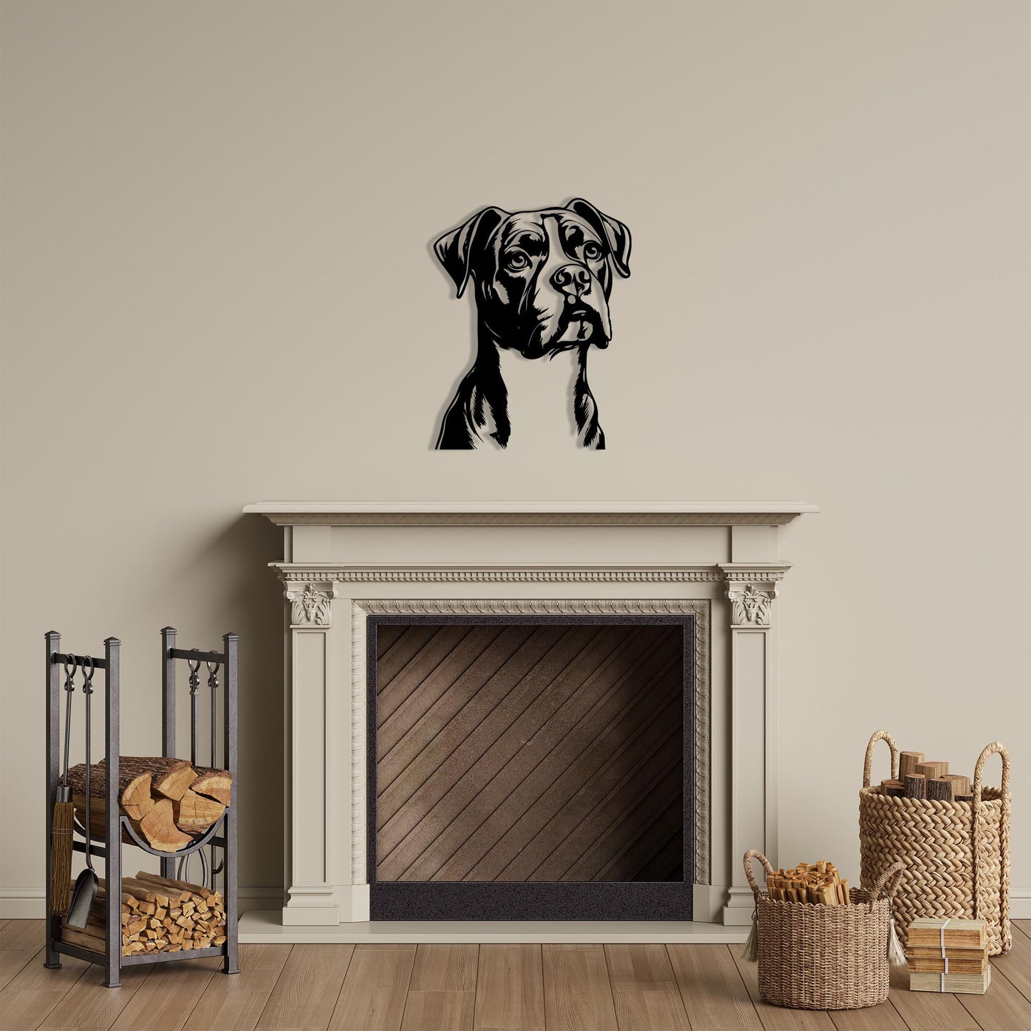 Boxer Dog Metal Wall Art: 3D Modern Hanging, Unique Bithday Gift
