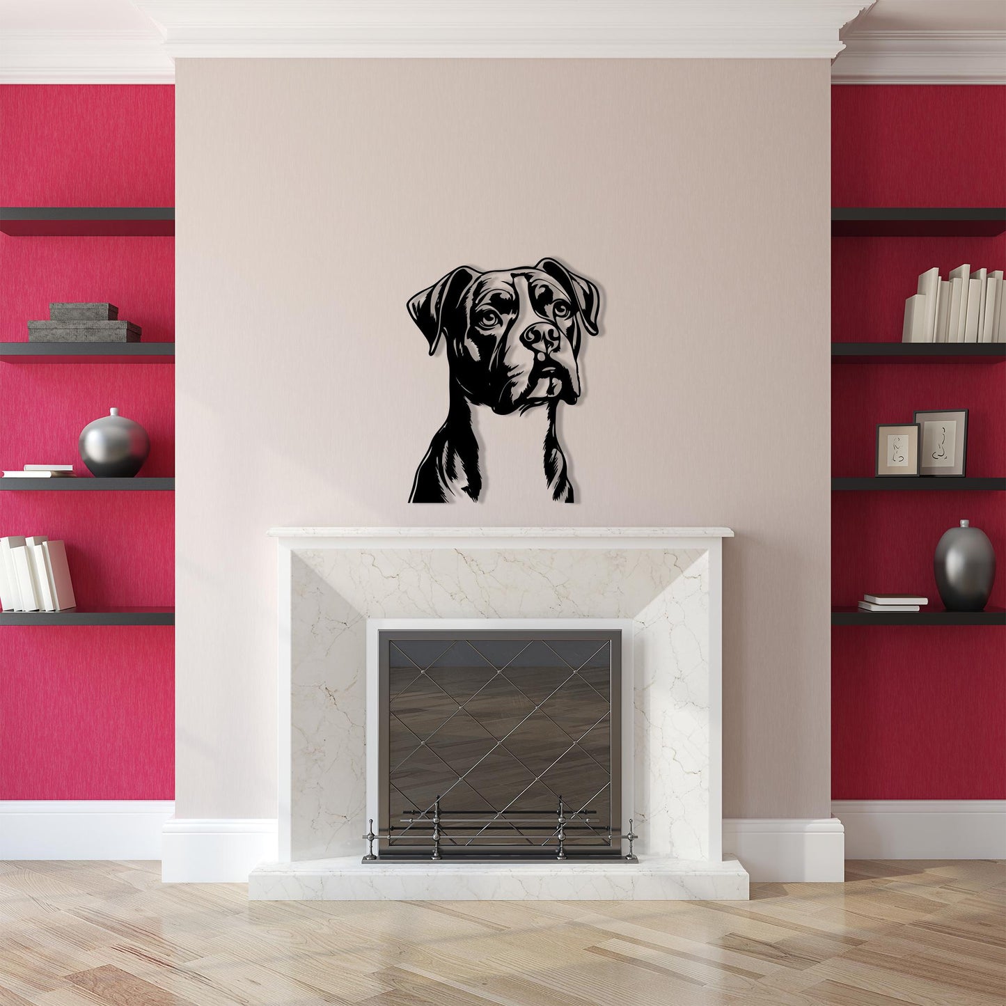 Boxer Dog Metal Wall Art: 3D Modern Hanging, Unique Bithday Gift