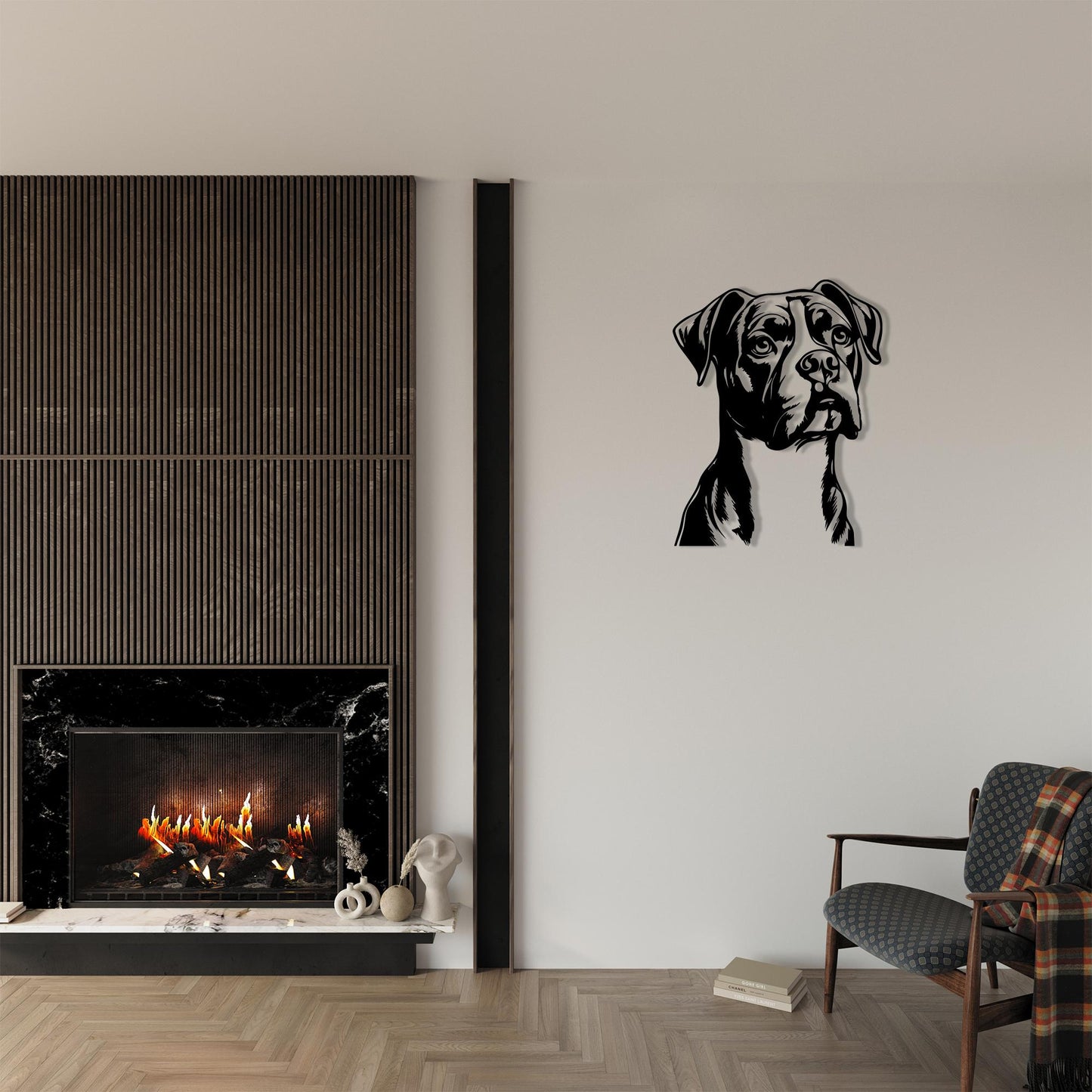 Boxer Dog Metal Wall Art: 3D Modern Hanging, Unique Bithday Gift