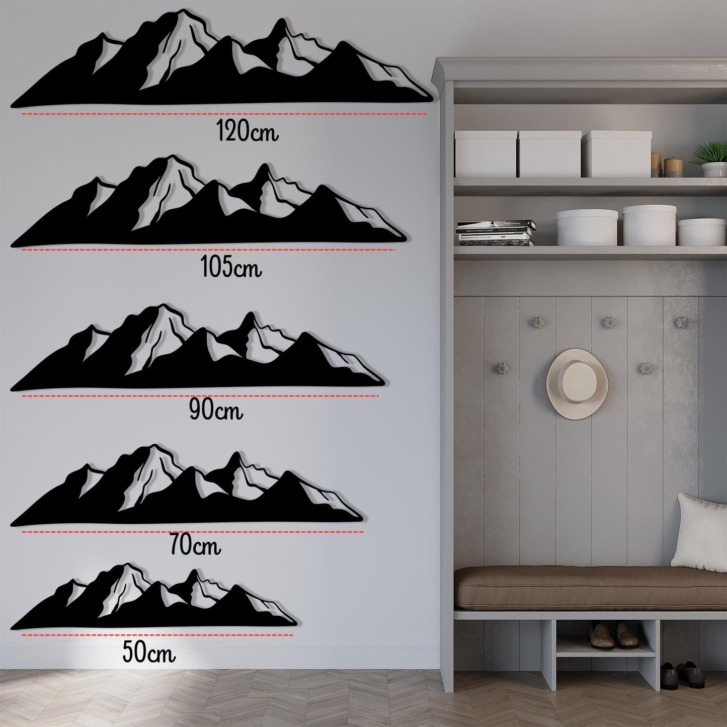 Black Metal Mountain Wall Art: Modern Nature Decor