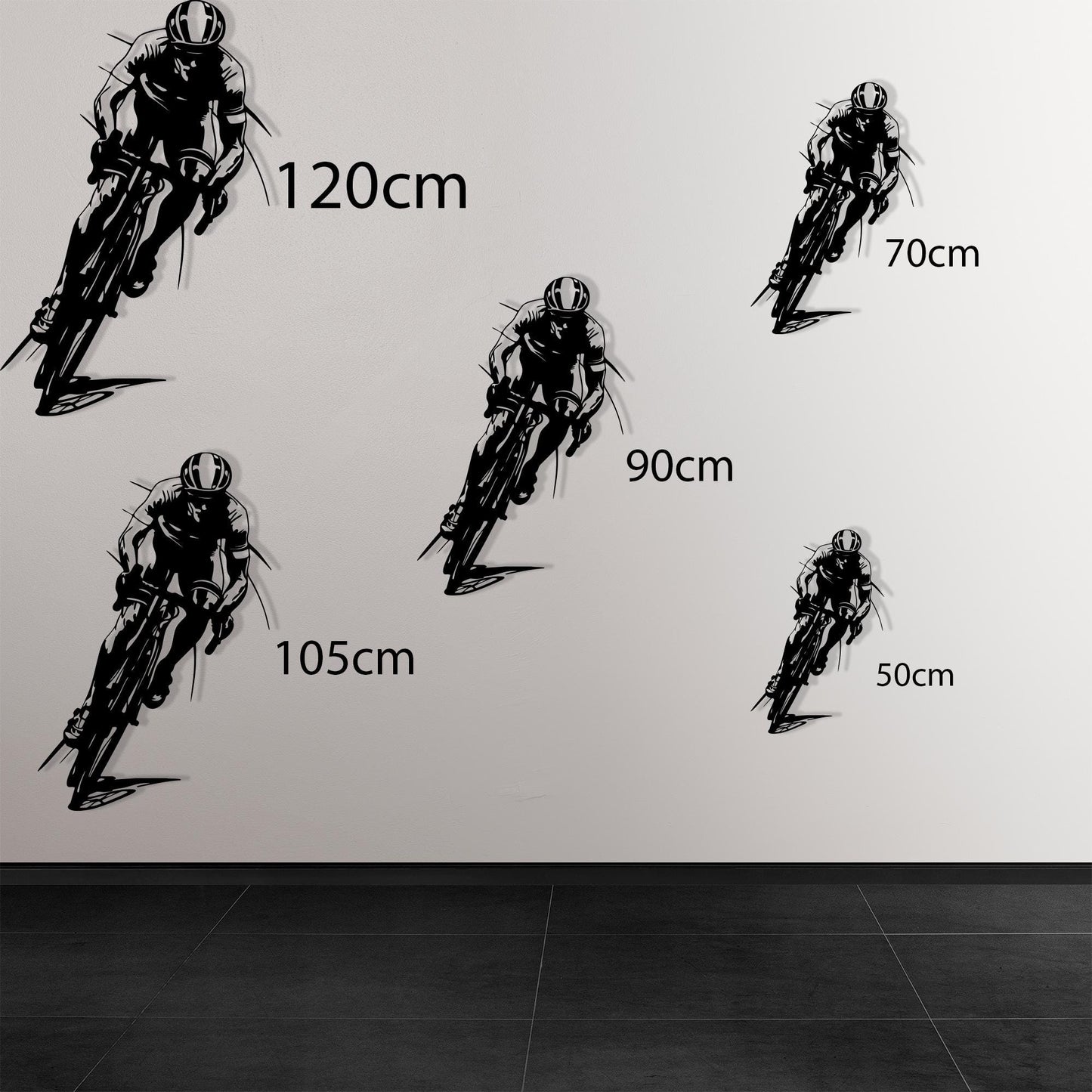 Cyclist Metal Wall Art | Bicycle Rider Silhouette | Sport Room Decor | Biking Gift For Him