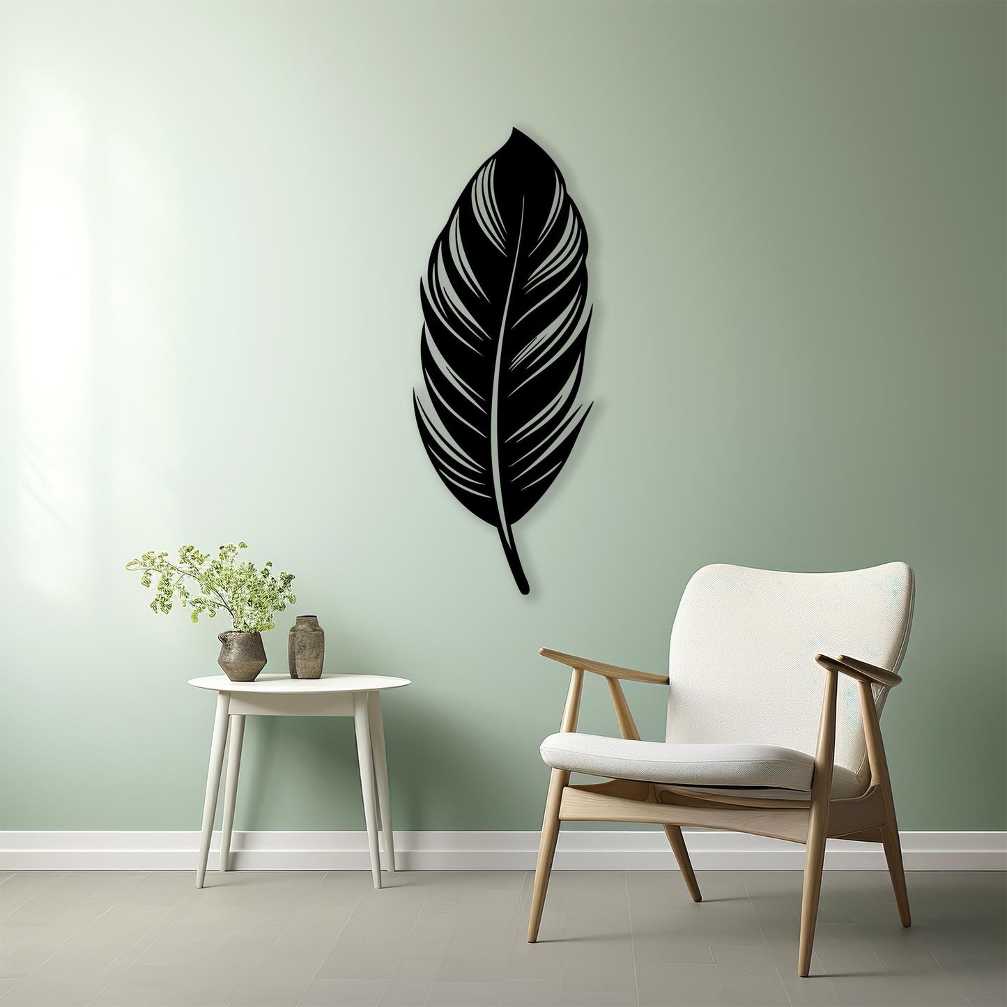 Feather Metal Wall Art: Modern Minimalist Decor