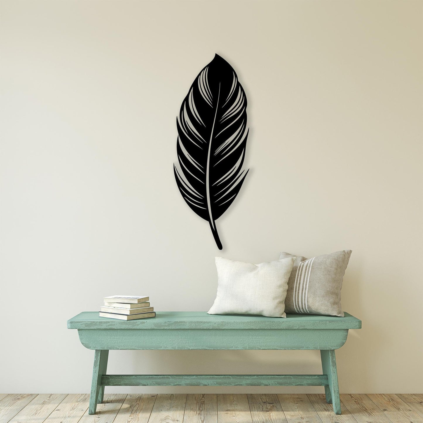 Feather Metal Wall Art: Modern Minimalist Decor