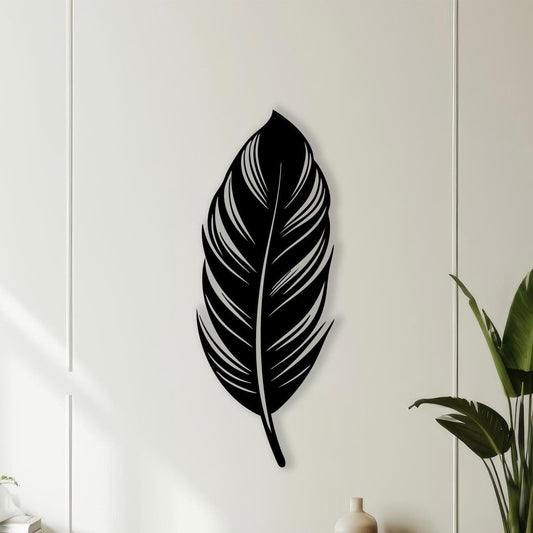 Feather Metal Wall Art: Modern Minimalist Decor