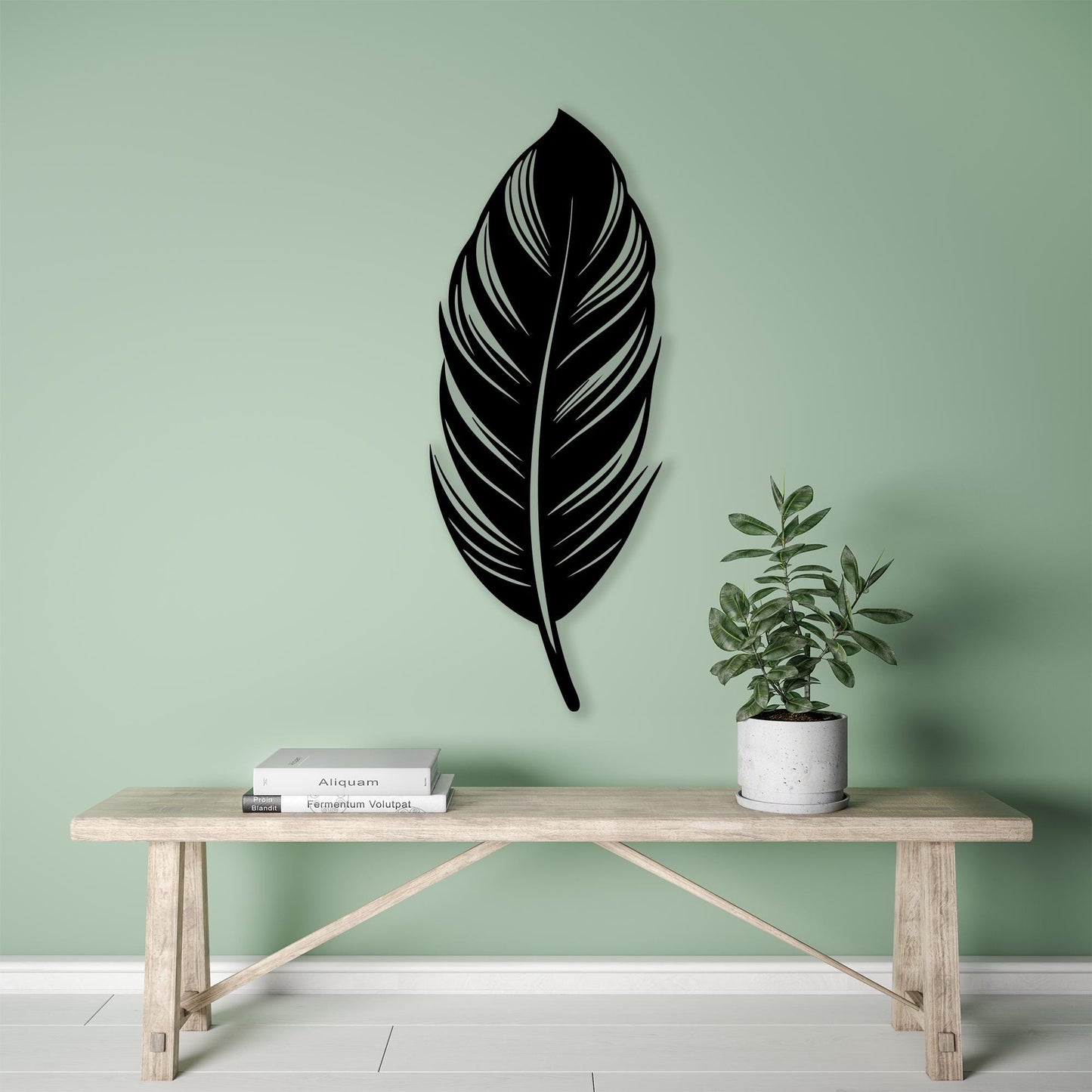 Feather Metal Wall Art: Modern Minimalist Decor