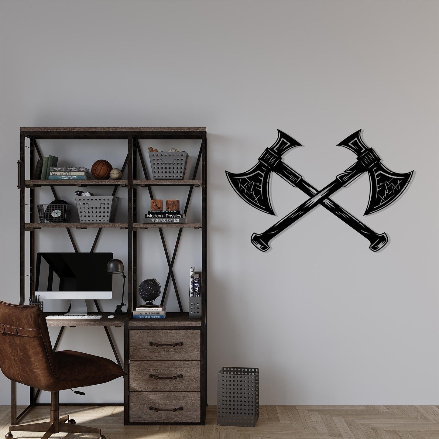 Viking Axe Metal Wall Art: Nordic Home Decor