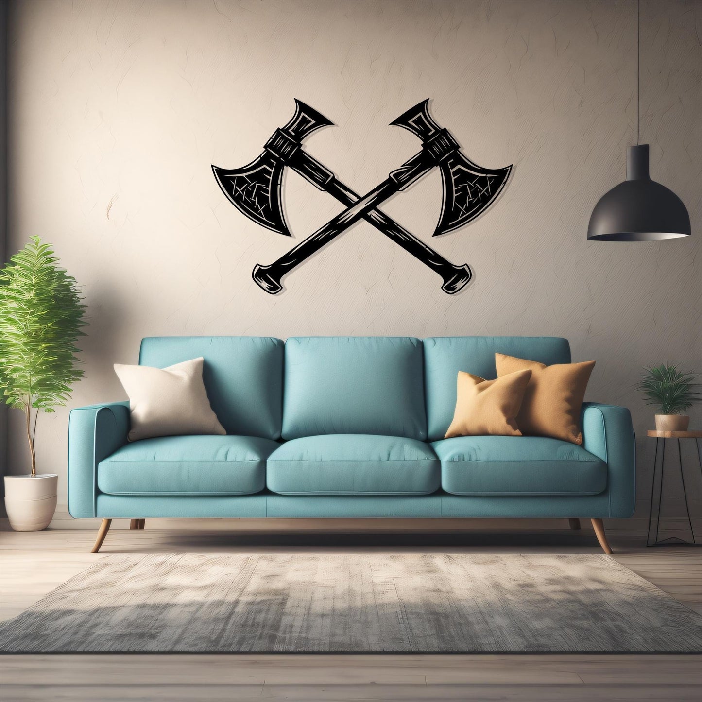 Viking Axe Metal Wall Art: Nordic Home Decor