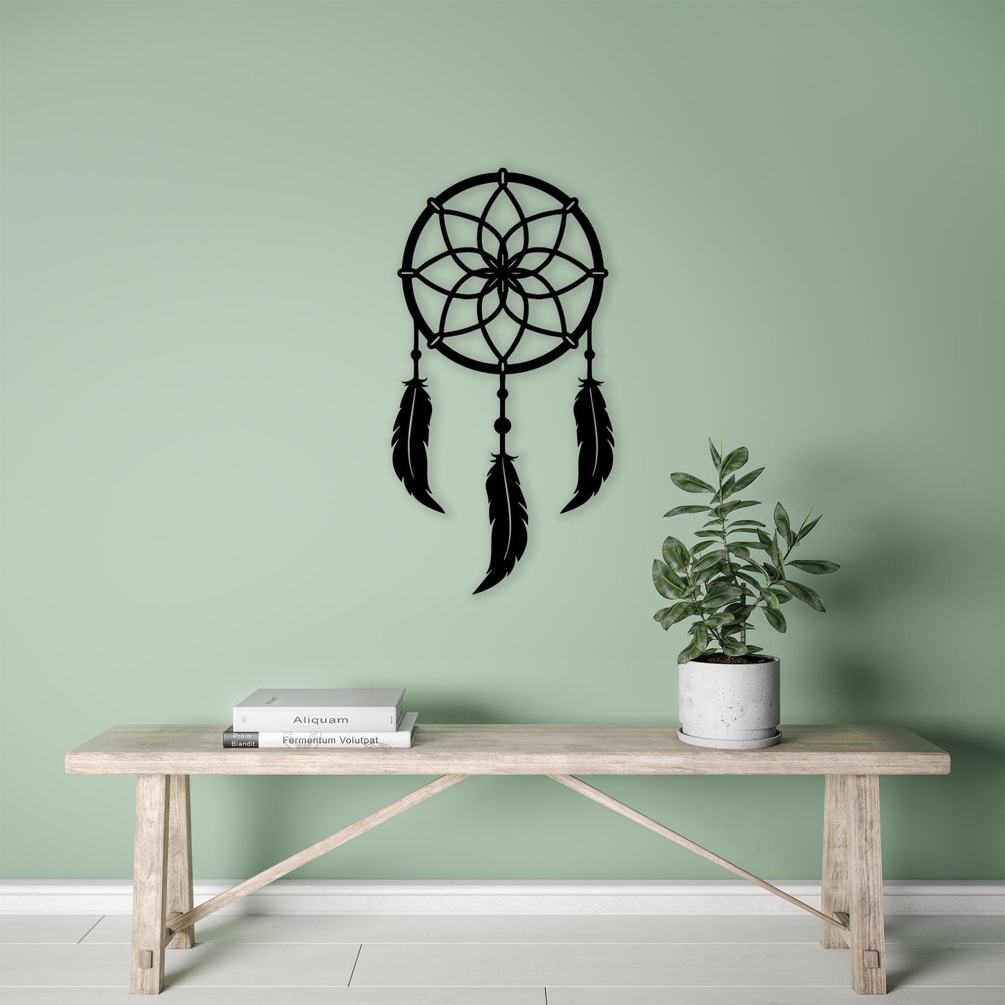 Dreamcatcher Black Metal Wall Art: Boho Feather Decor for Bedrooms, Unique Birthday Gifts