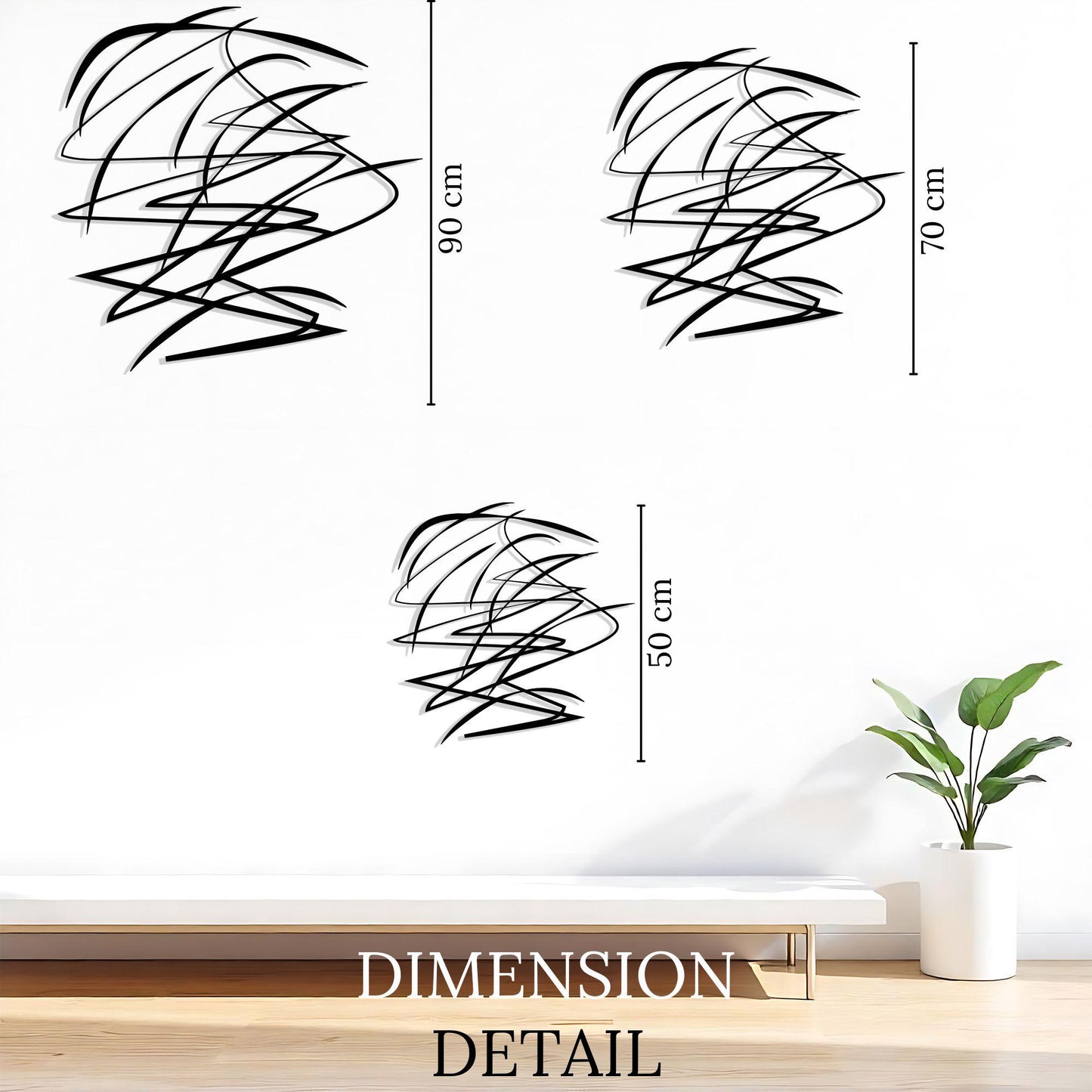 Abstract Metal Wall Art - Geometric Modern Decor - Unique Birthday Gift