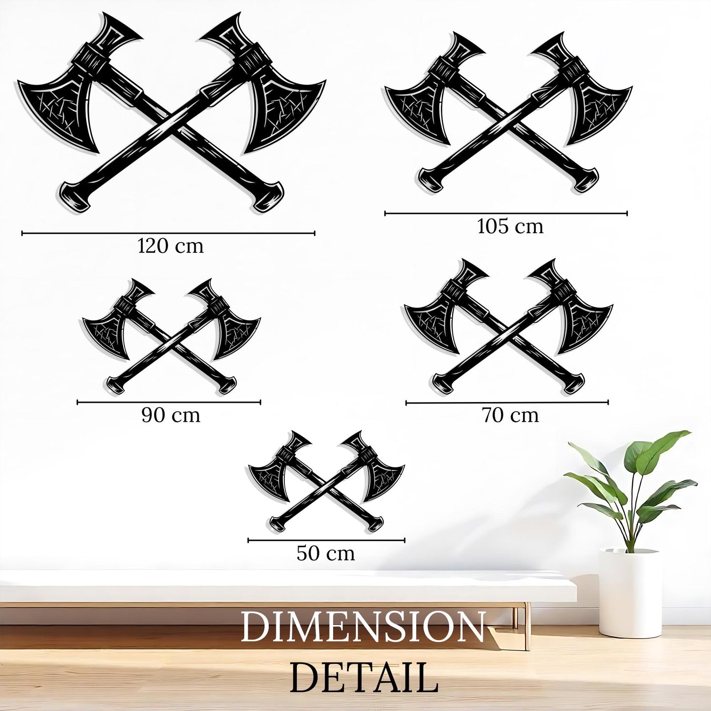 Viking Axe Metal Wall Art: Nordic Home Decor