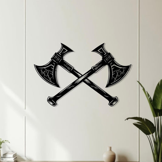 Viking Axe Metal Wall Art: Nordic Home Decor