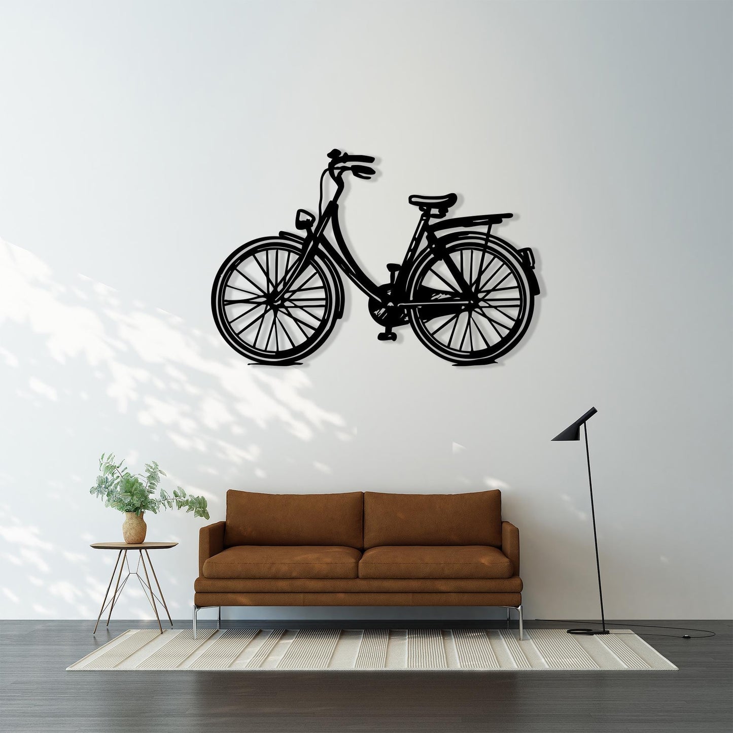 Bicycle Black Metal Wall Art: Minimalist Home Decor for Cyclists, Unique Birthday Gift