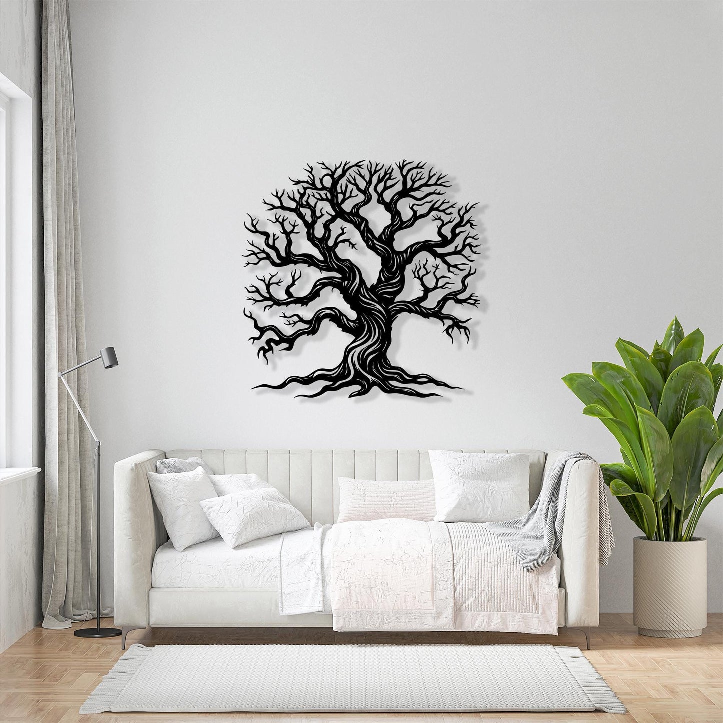 Tree of Life Metal Wall Art: Black Nature Inspired Home Decor