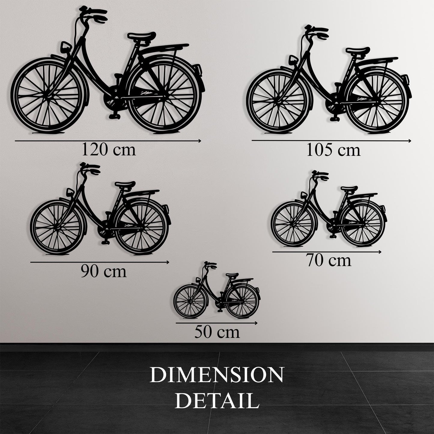 Bicycle Black Metal Wall Art: Minimalist Home Decor for Cyclists, Unique Birthday Gift