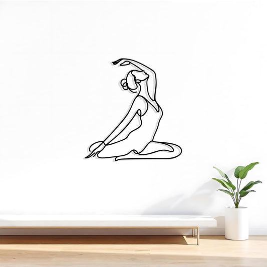 Yoga Pose Metal Wall Art: Minimalist Zen Decor
