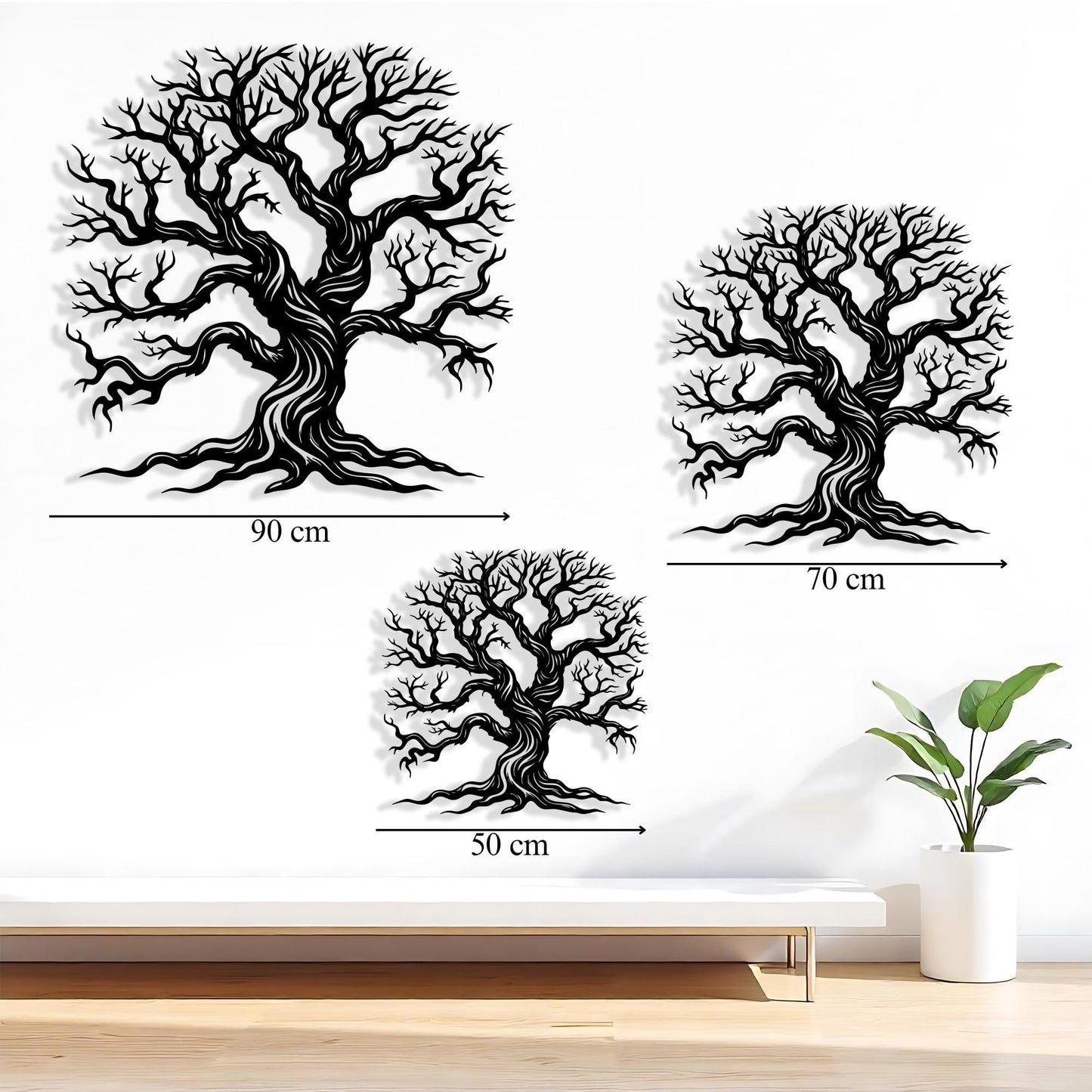 Tree of Life Metal Wall Art: Black Nature Inspired Home Decor