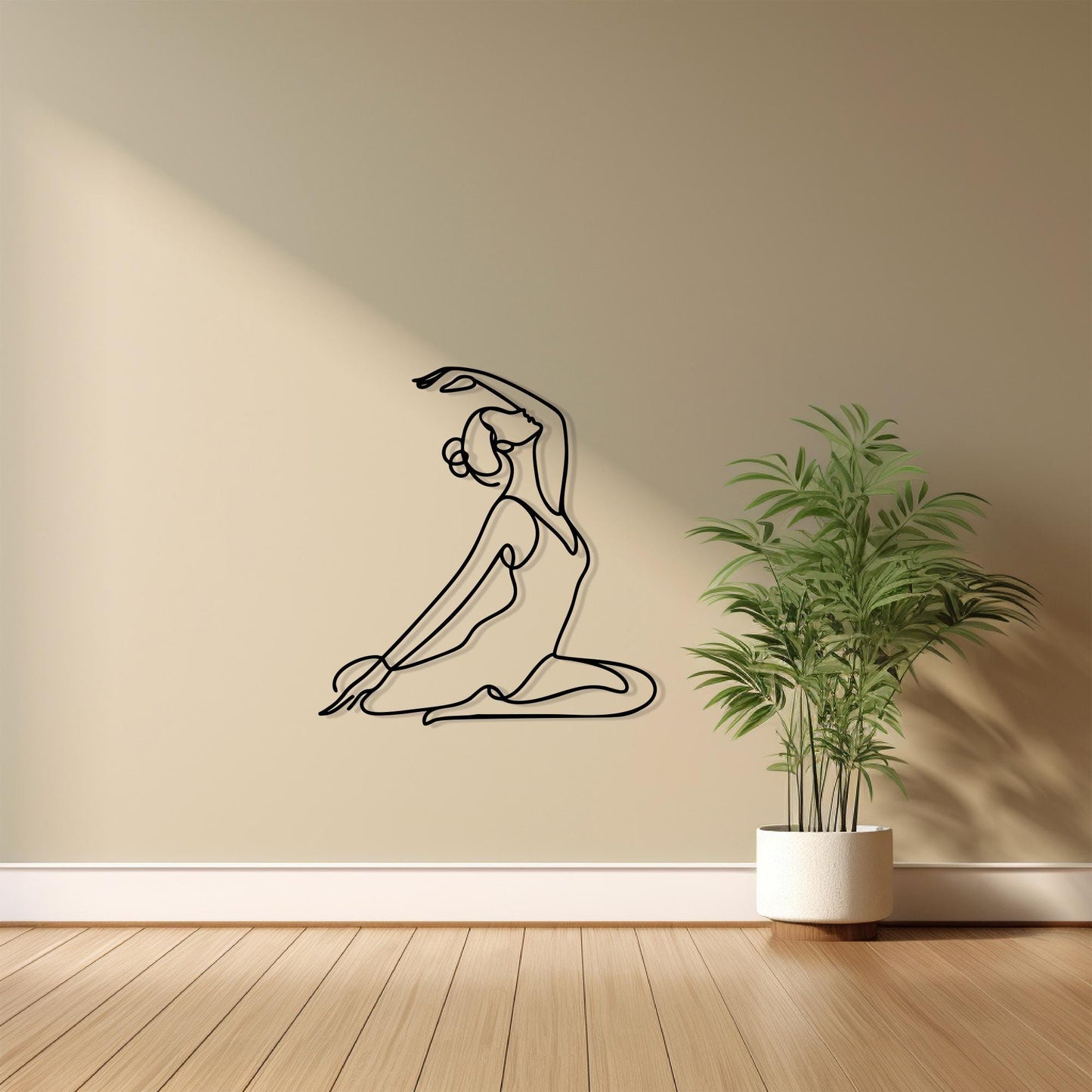 Yoga Pose Metal Wall Art: Minimalist Zen Decor