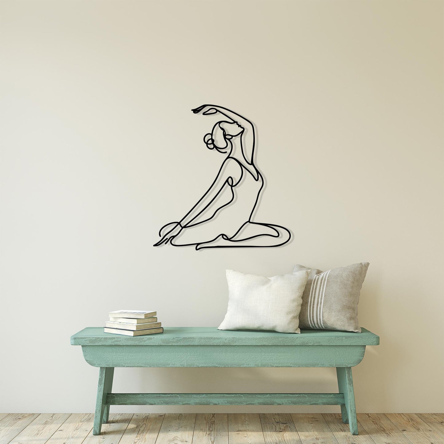 Yoga Pose Metal Wall Art: Minimalist Zen Decor