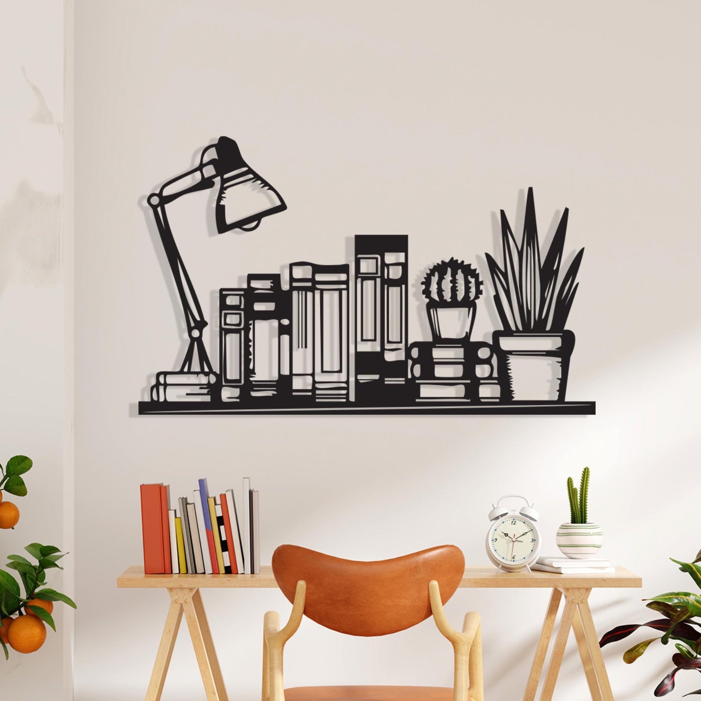 Black Metal Bookshelf Wall Art: Modern Reading Nook Decor, Unique Birthday Gifts