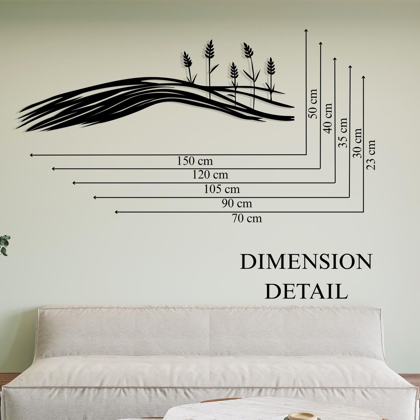 Wheat Field Metal Wall Art: Rustic Farmhouse Silhouette, Unique Birthday Gift