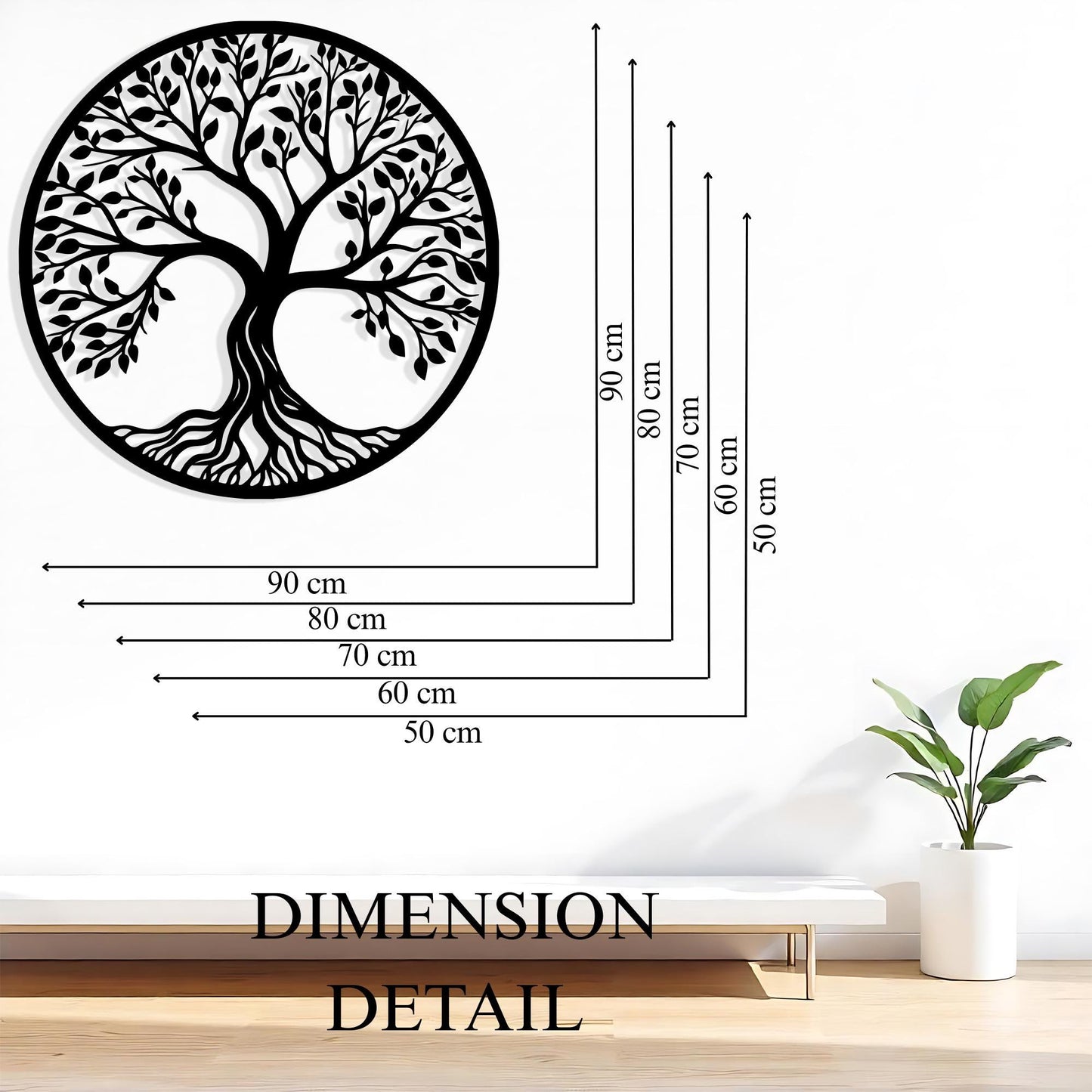 Tree of Life Metal Wall Art - Boho Spiritual Decor for Living Room, Housewarming Gift