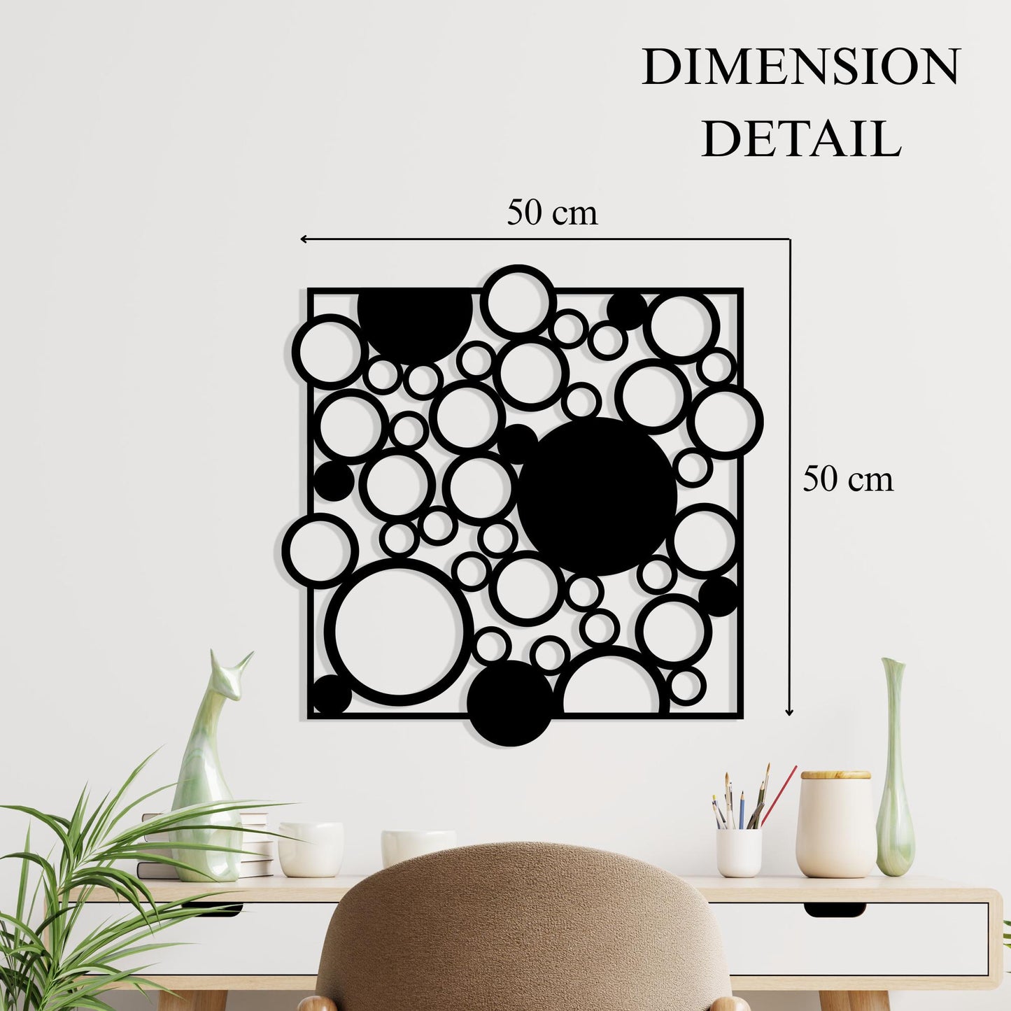 Geometric Circle Metal Wall Art: Modern Abstract Decor