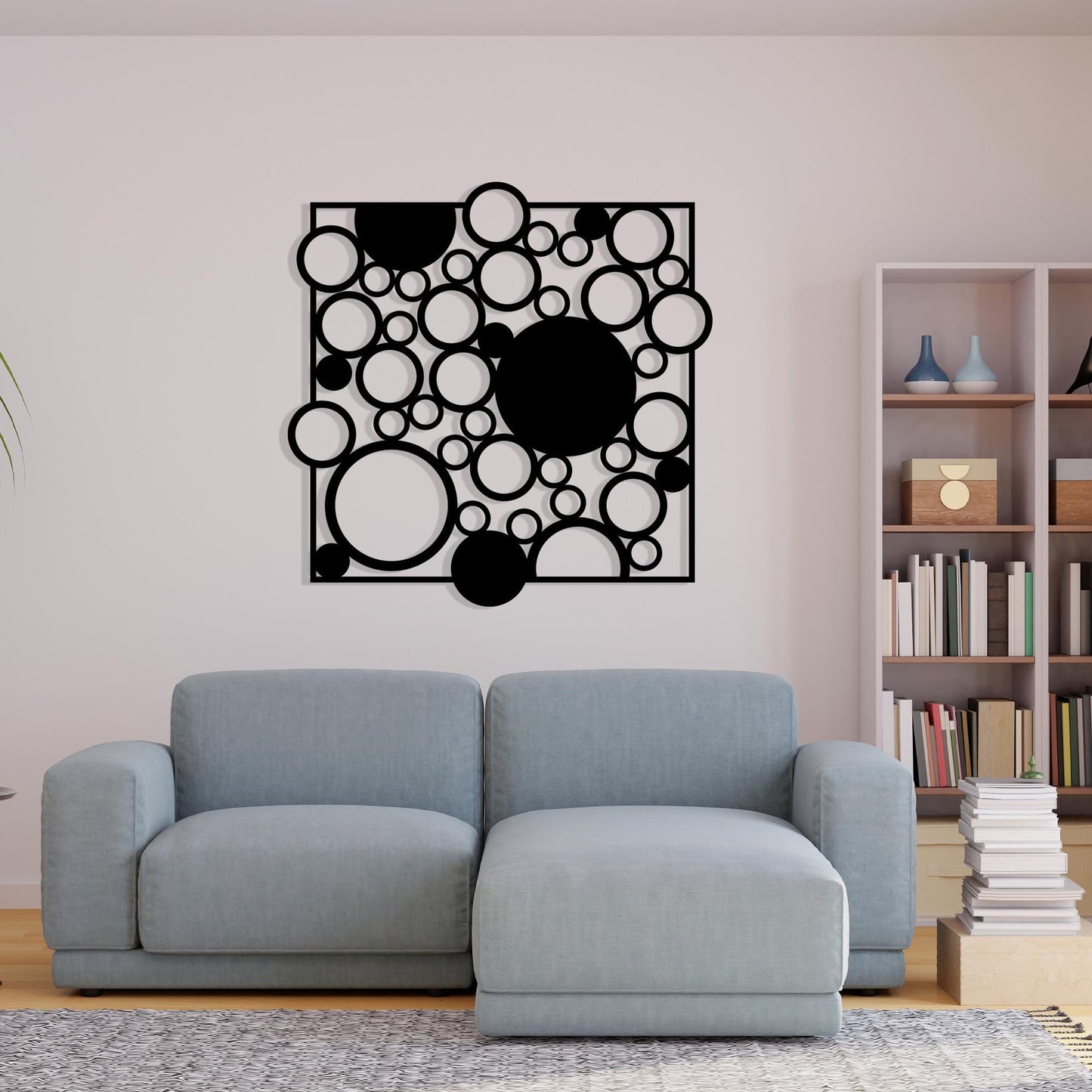 Geometric Circle Metal Wall Art: Modern Abstract Decor