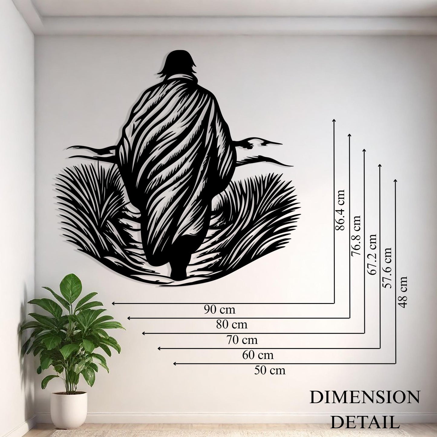 Walking Man Metal Wall Art: Rustic Modern Home Decor