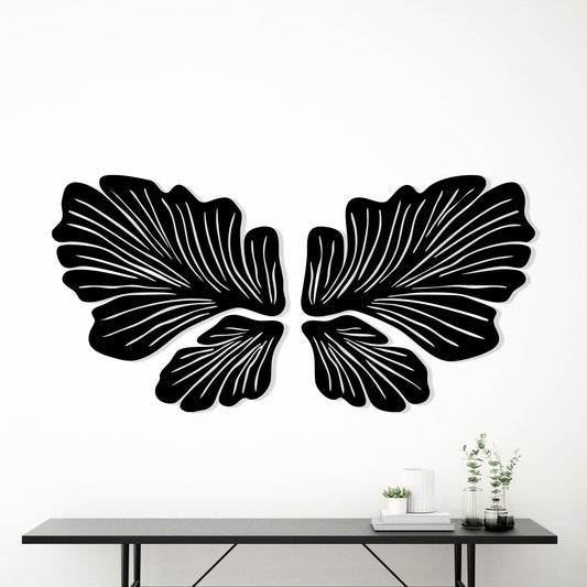 Abstract Leaf Butterfly Metal Wall Art - Modern Minimalist Decor, Unique Birthday Gift