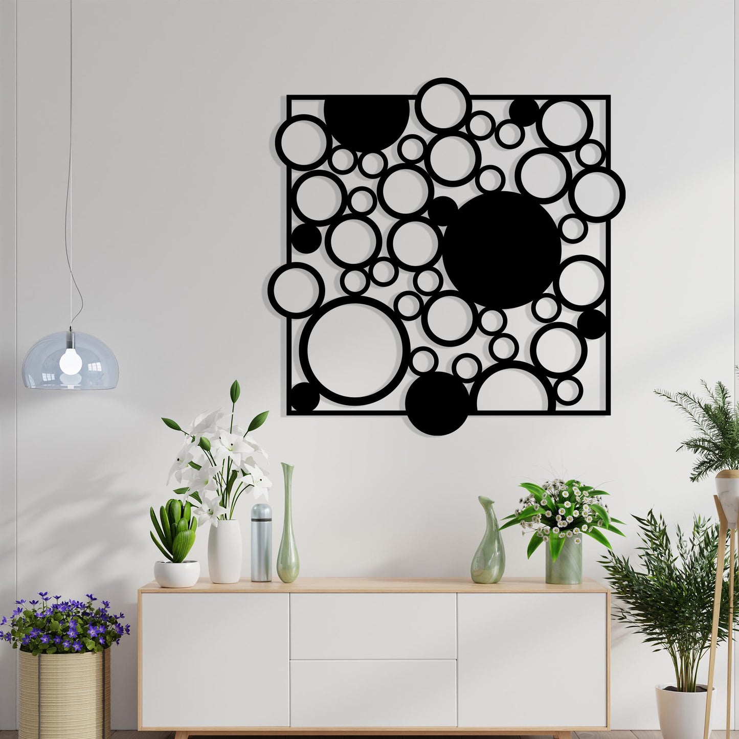 Geometric Circle Metal Wall Art: Modern Abstract Decor