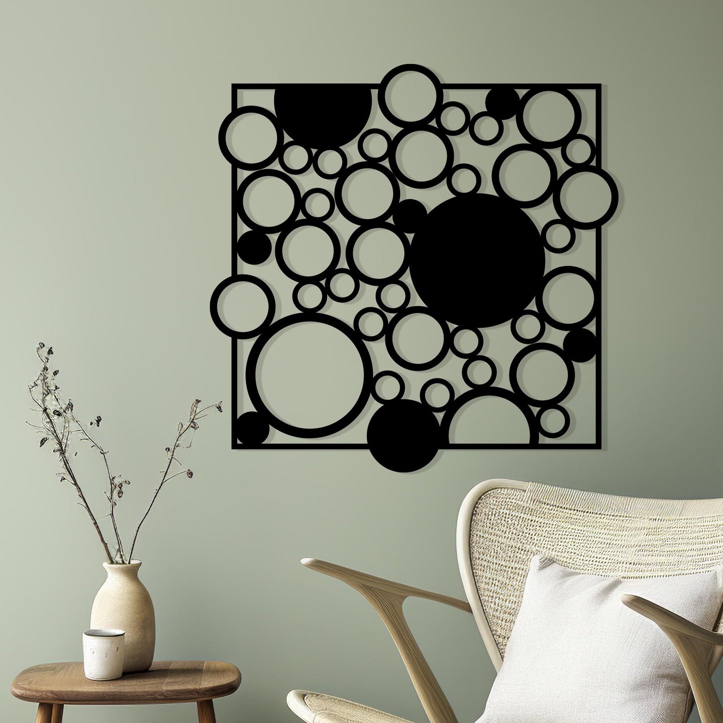 Geometric Circle Metal Wall Art: Modern Abstract Decor