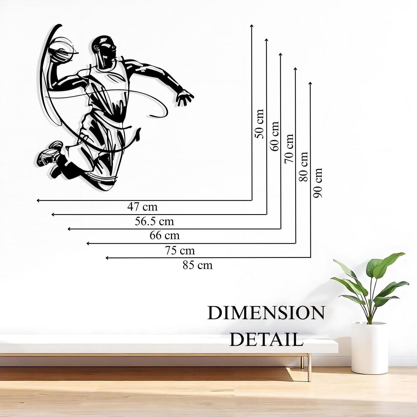 Basketball Player Metal Wall Art, Modern Sports Decor, Unique Birthday Gift