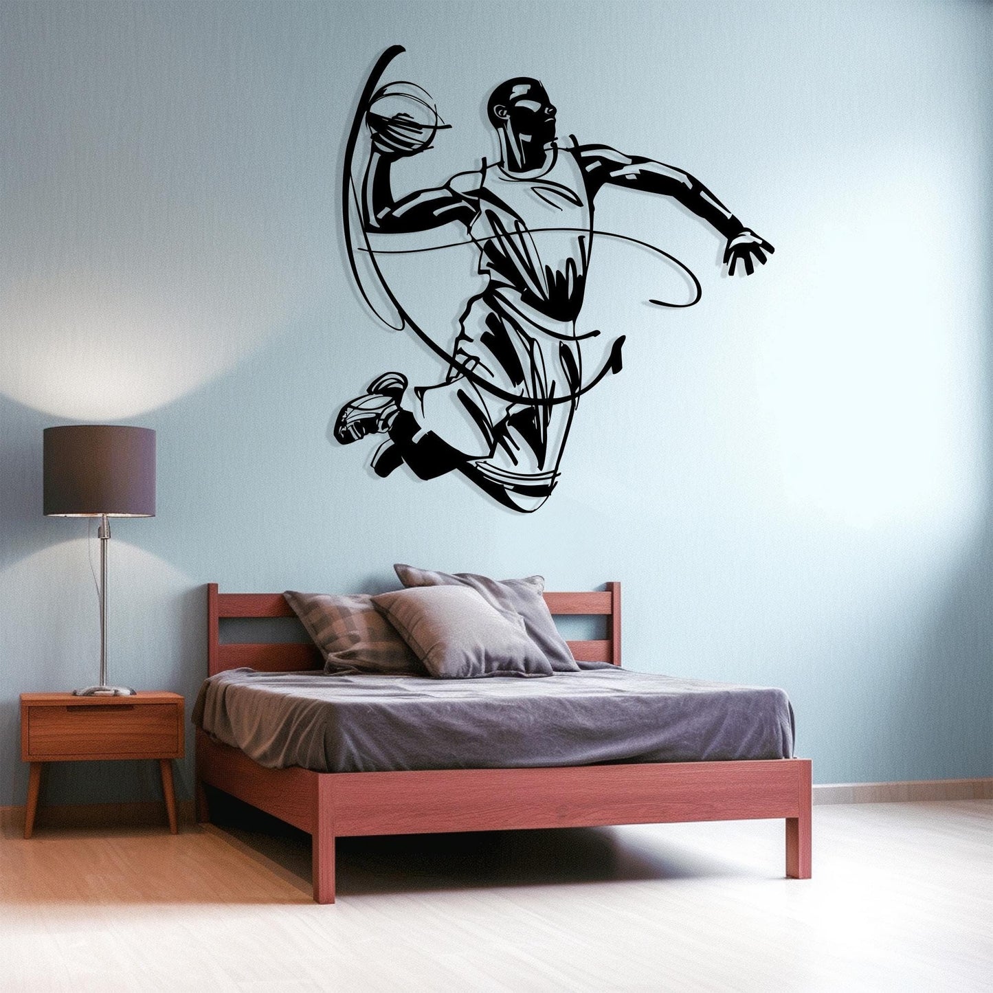 Basketball Player Metal Wall Art, Modern Sports Decor, Unique Birthday Gift