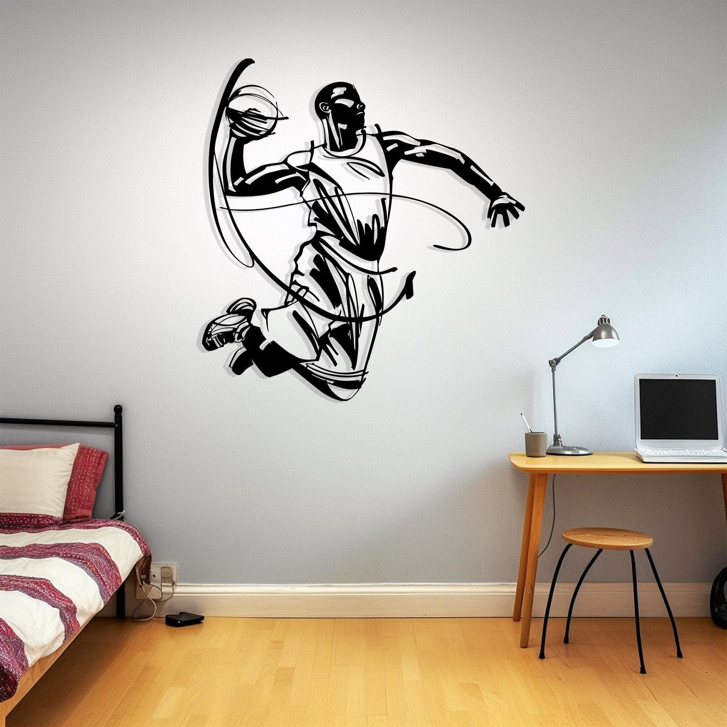 Basketball Player Metal Wall Art, Modern Sports Decor, Unique Birthday Gift