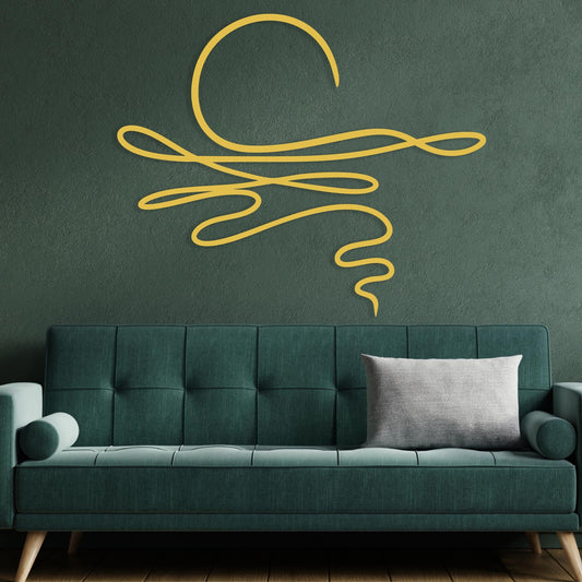 Abstract Sun Metal Wall Art | Minimalist Line Decor | Coastal Sunset Sign | Boho Gift
