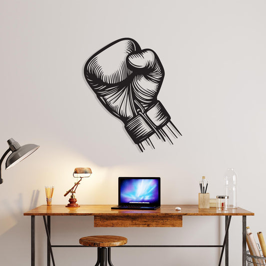 Boxing Glove Metal Wall Art: Modern Gym Room Decor, Unique Birthday Gift