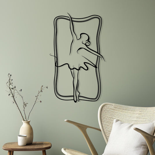 Metal Ballerina Wall Art: Elegant Steel Ballet Dancer Silhouette, Unique Bithday Gift