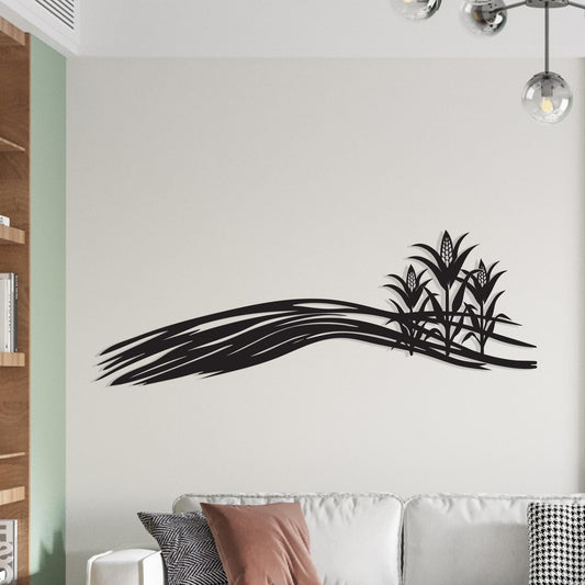 Cornfield Metal Wall Art for Farmhouse Kitchen Decor, Rustic Country Landscape Gift